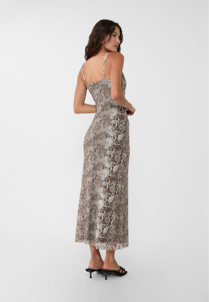 Moudda STRADIVARIUS - Robe Midi à Bretelles Drapée Imprimée - Tunisie 5