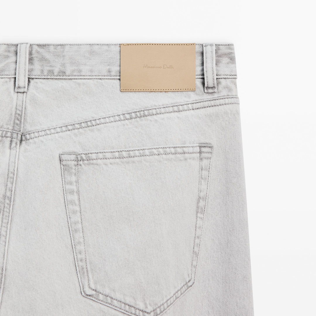 Moudda Massimo Dutti - Pantalon jean gris clair relaxed - Tunisie 6
