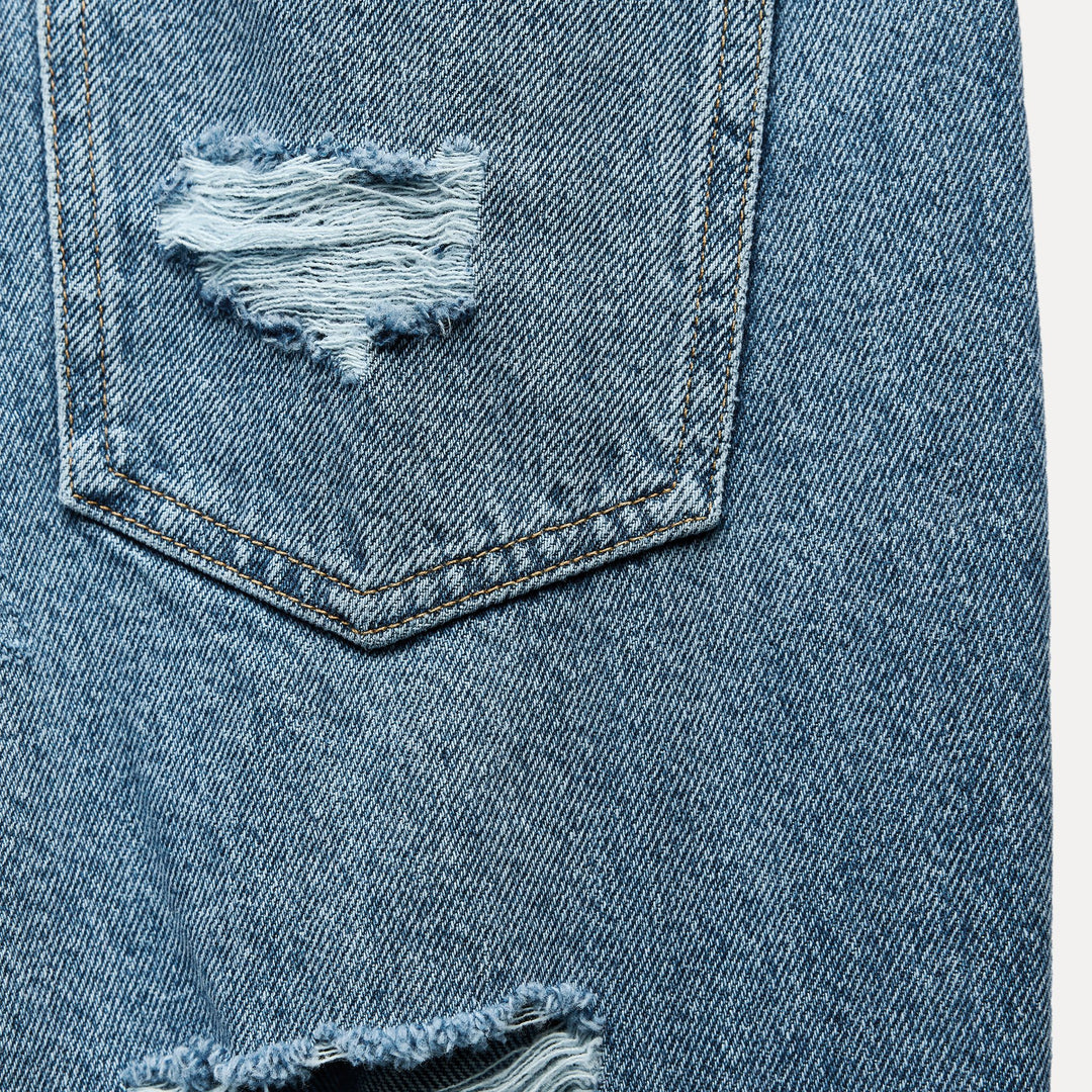 Moudda ZARA - Denim - Taille Haute & Effet Déchiré - Tunisie 4