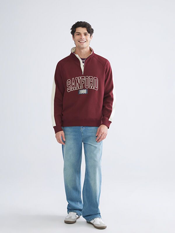 Moudda LC Waikiki - Sweatshirt en jersey couleur Bordeaux pour hommes - Tunisie 2