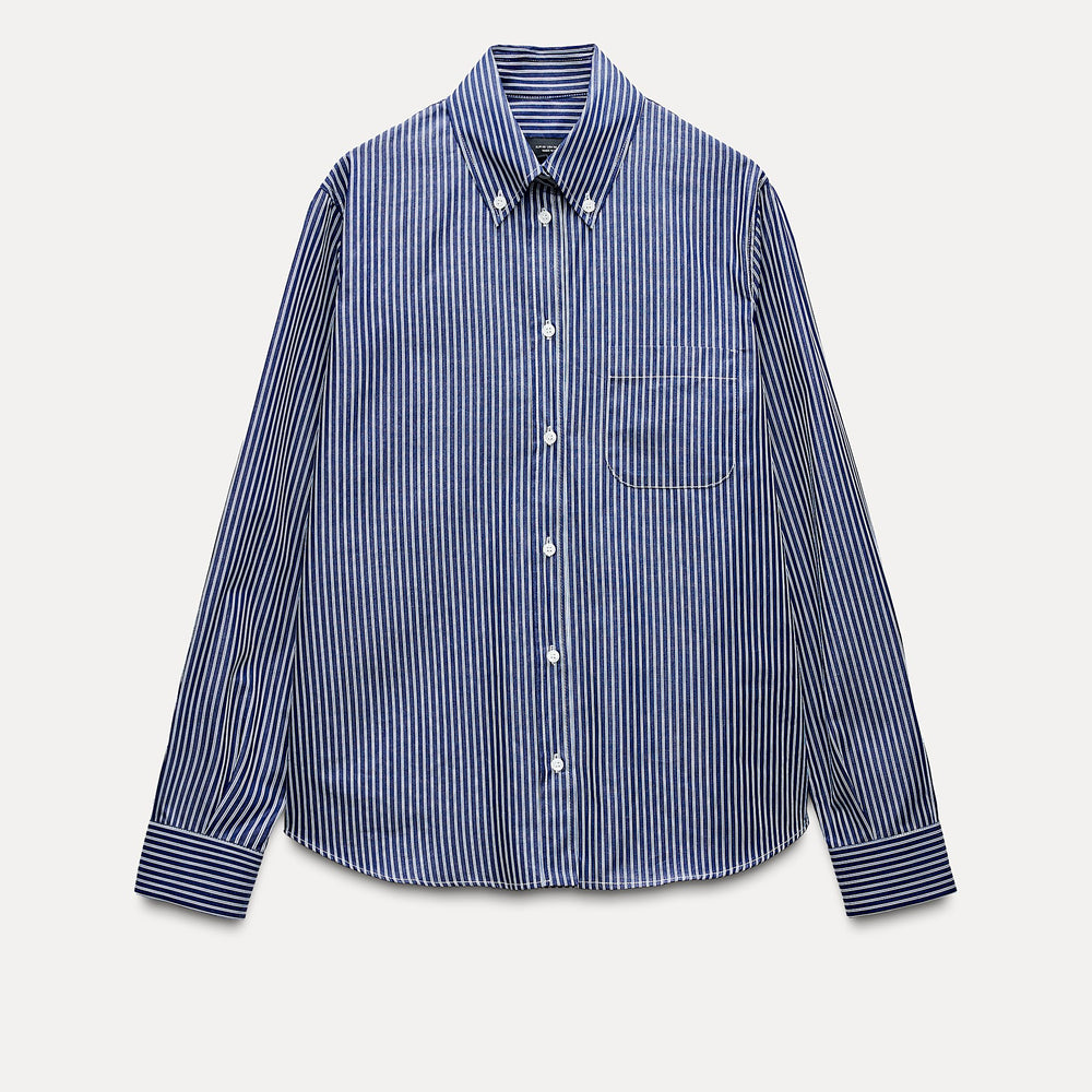 Moudda ZARA - Chemise popeline rayée coupe classique détail poche - Tunisie 2