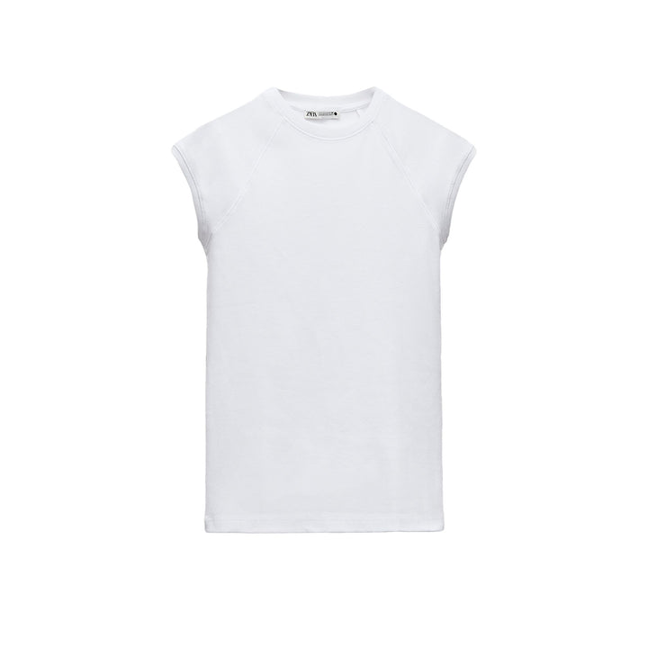 Moudda ZARA - T-shirt Coton Lavé Manches Courtes Raglan - Tunisie 3
