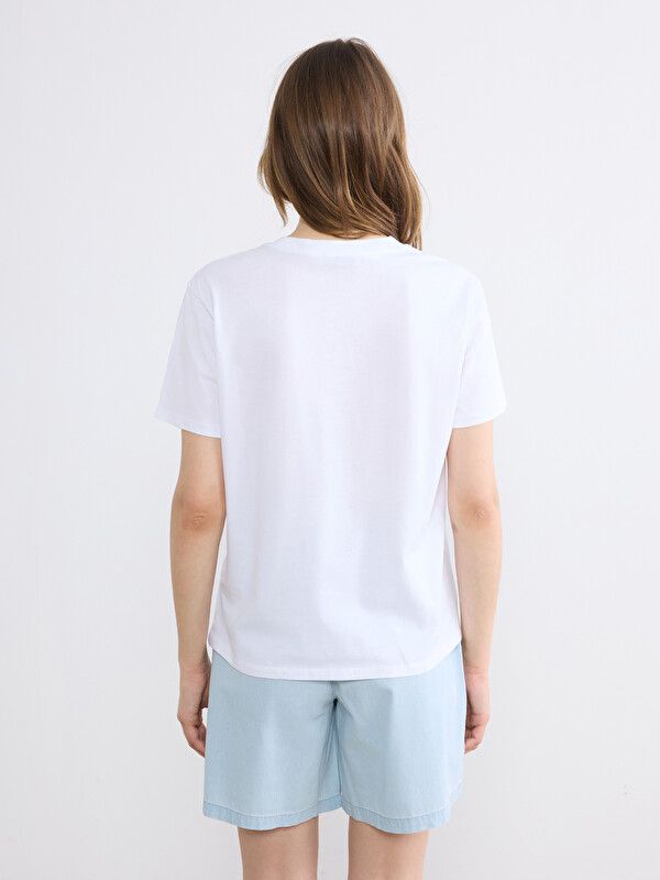 Moudda LC Waikiki - Body imprimé manches courtes en jersey pour Femme couleur Blanc - Tunisie 4