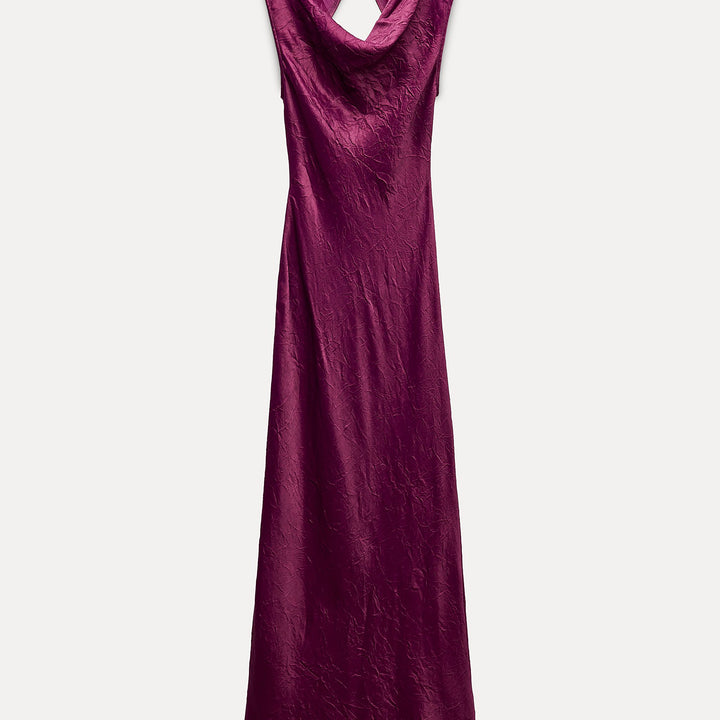 Moudda ZARA - Robe en satin décolleté dos manches courtes - Tunisie 2