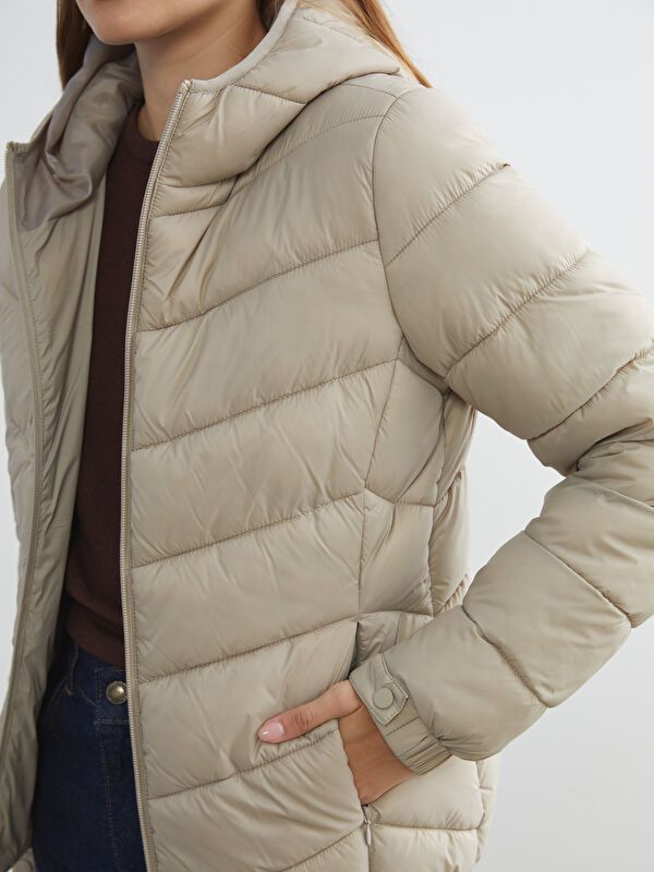 Moudda LC Waikiki - Manteau matelassé léger Femme Beige - Tunisie 3