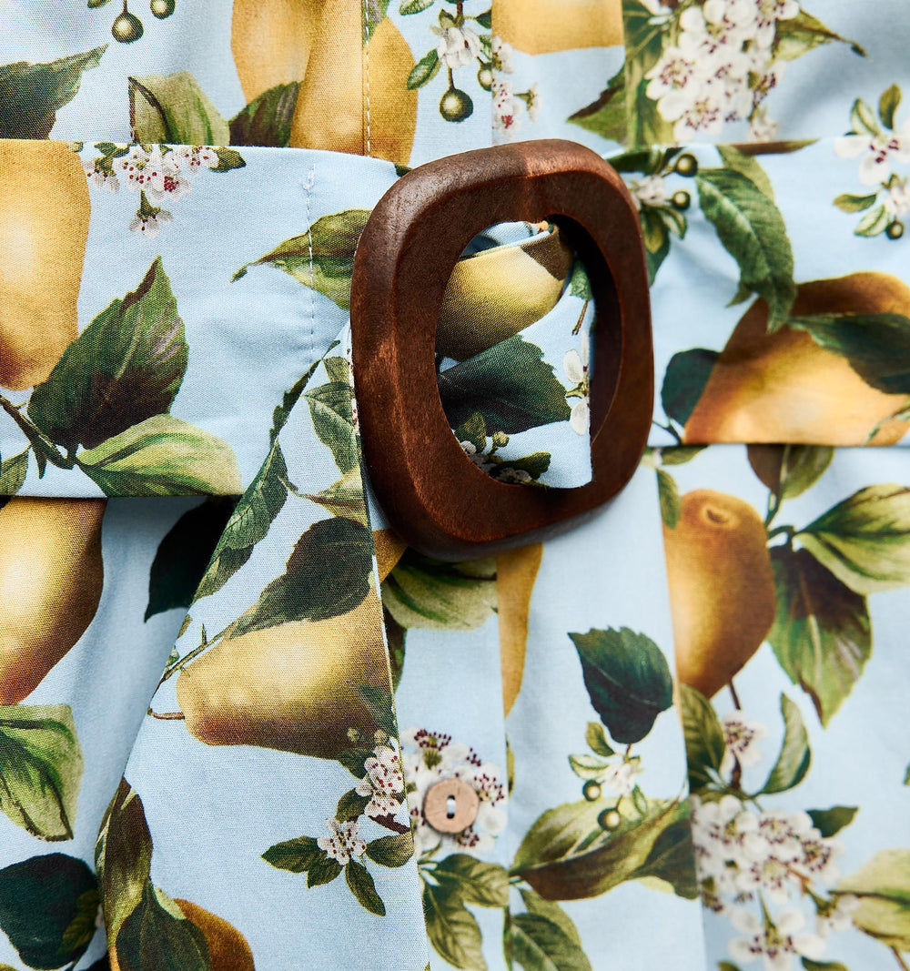 Moudda ZARA - Robe mi-longue chemise manches courtes imprimée poires - Tunisie 2