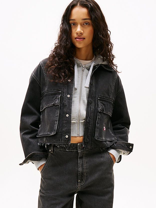 Moudda Tommy Hilfiger - Veste Courte En Denim À Ourlet Effiloché  - Tunisie 2