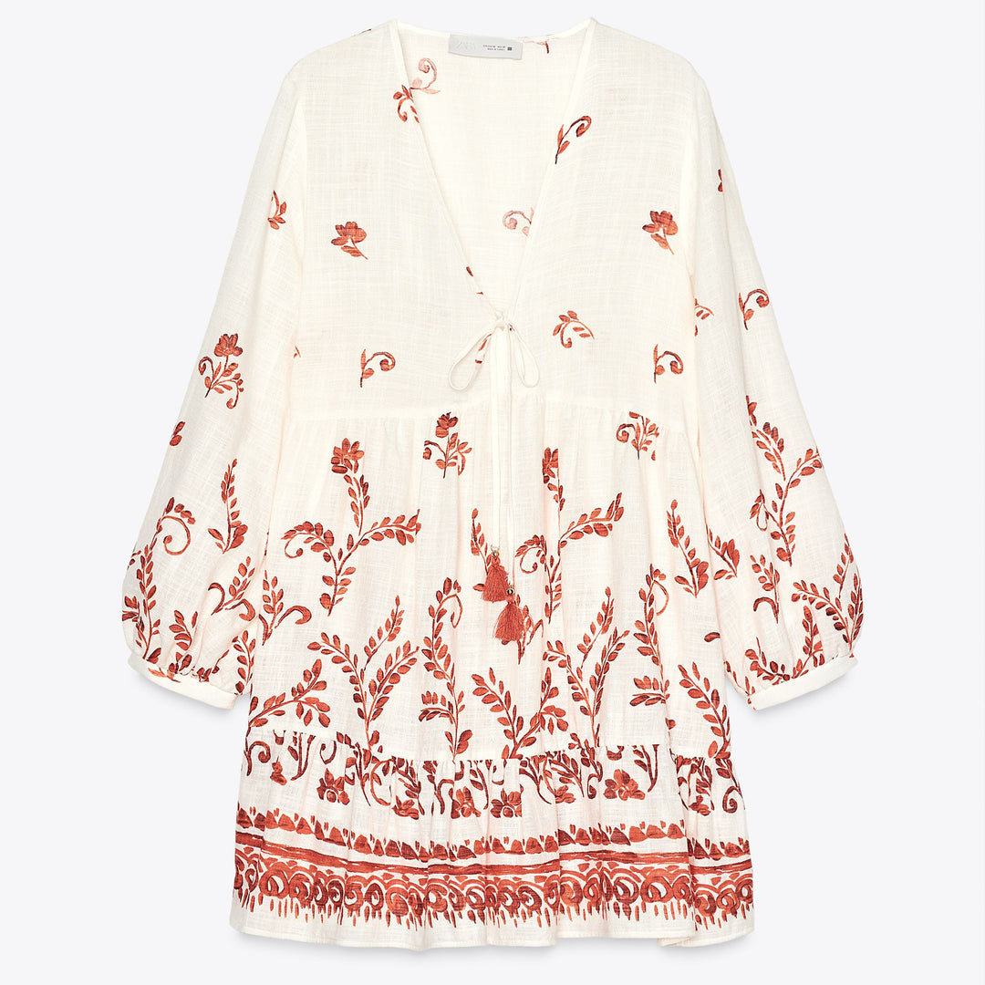 Moudda ZARA - Robe Mini Coton/Viscose - Imprimé Grec - Tunisie 1