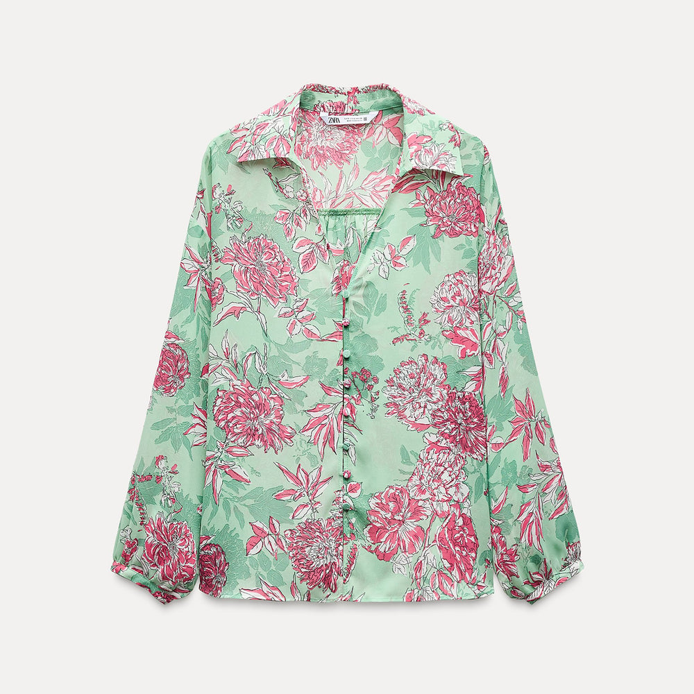 Moudda ZARA - Chemise imprimée, décolleté plungé - Tunisie 2