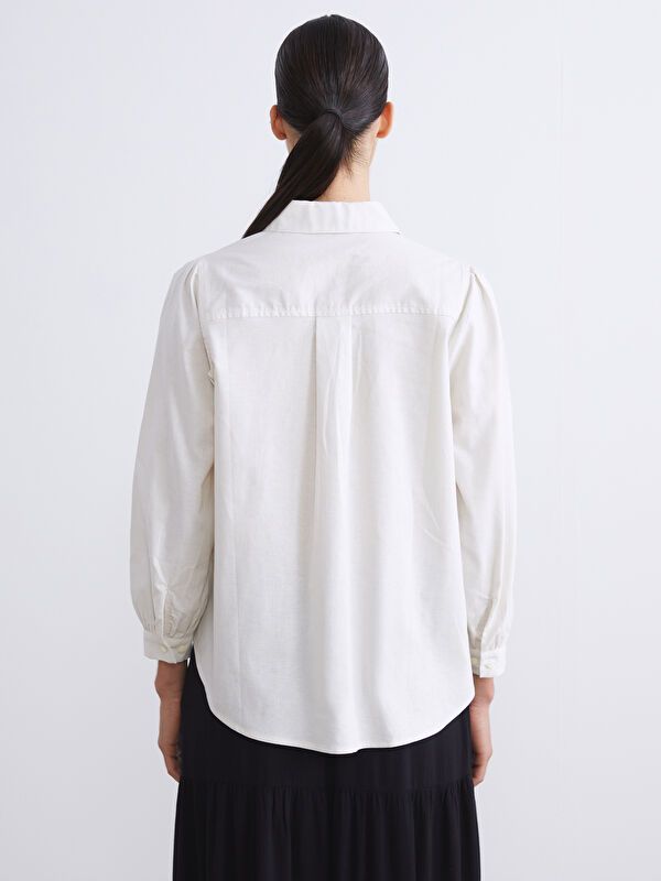 Moudda LC Waikiki - Blouse tissée manches longues Femme Ecru - Tunisie 4