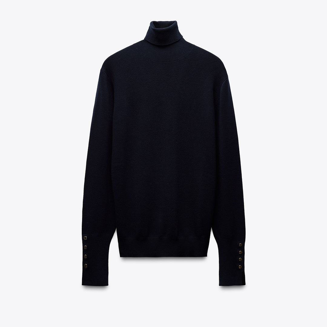 Moudda ZARA - Pull Basic - Col Cyrène & Bouton Doré Poignet - Tunisie 1