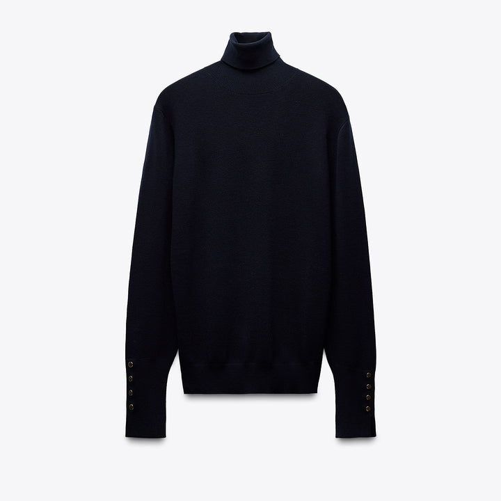 Moudda ZARA - Pull Basic - Col Cyrène & Bouton Doré Poignet - Tunisie 1