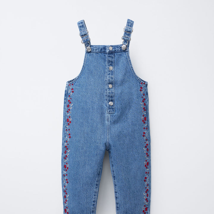 Moudda ZARA - Salopette Denim Enfant - Broderies Rouges - Tunisie 1