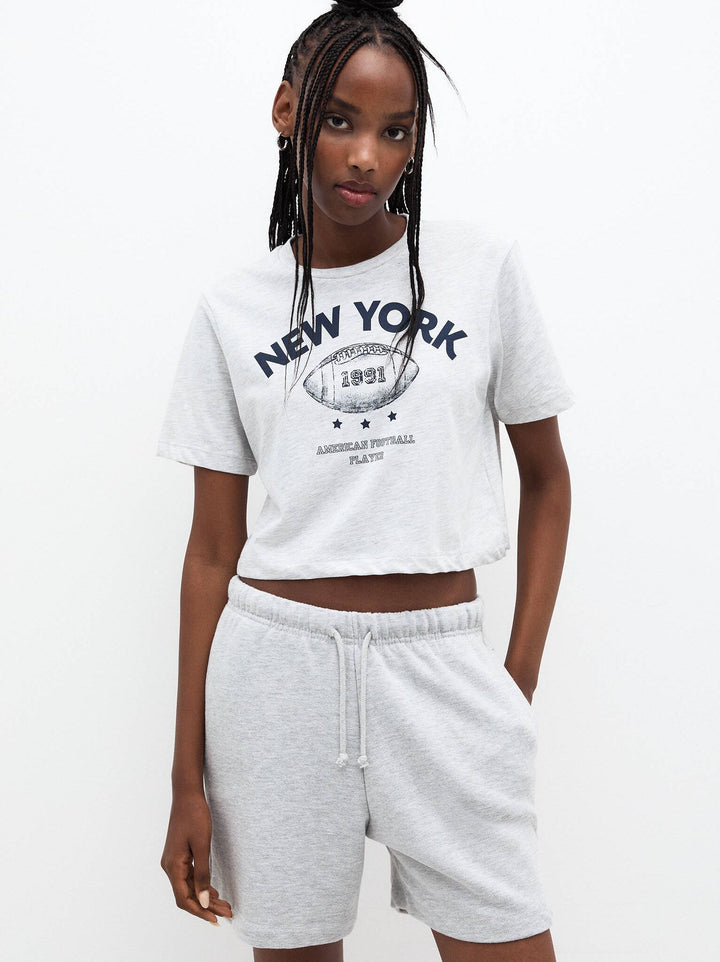 Moudda PULL & BEAR - Body Graphique Sport Gris - Tunisie 4