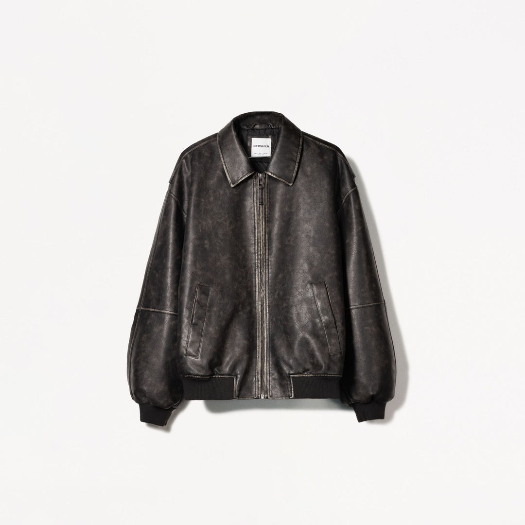 Moudda BERSHKA - Veste PU Lavée - Noire - Tunisie 1