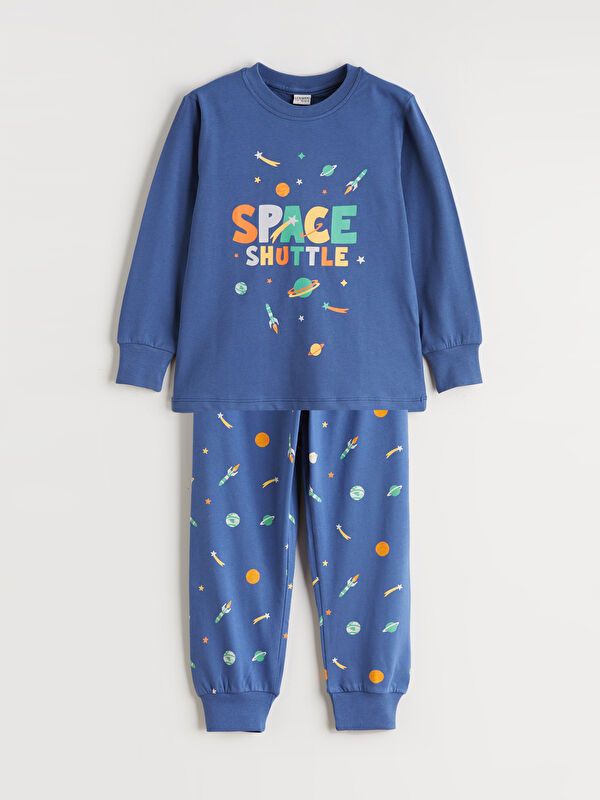 Moudda LC Waikiki - Pyjama manches longues en jersey couleur Bleu moyen pour garçons - Tunisie 1