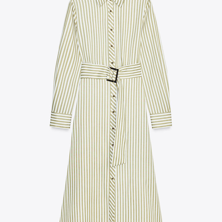 Moudda ZARA - Robe Midi Chemisier - Jupe Plissée & Ceinture - Tunisie 1