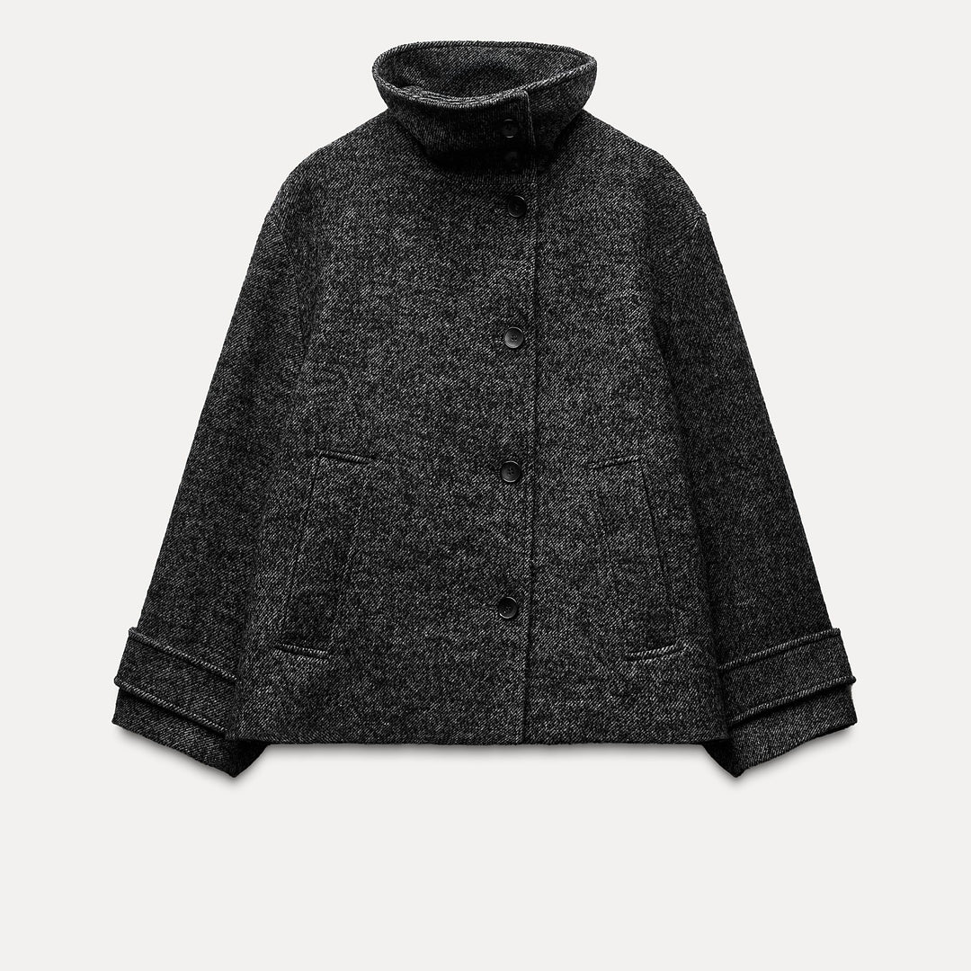 Moudda ZARA - Manteau Court à Chevrons Col Montant - Tunisie 1