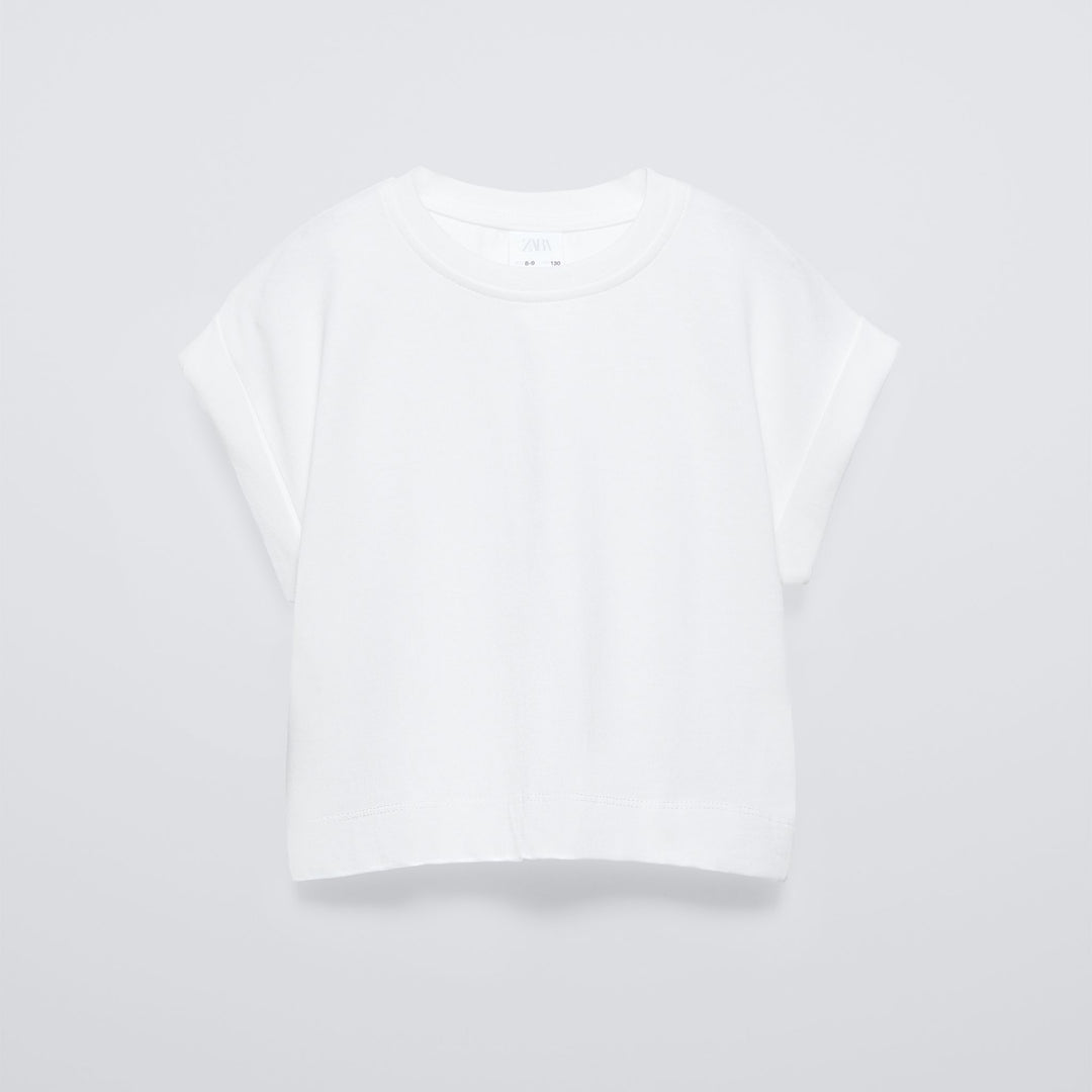Moudda ZARA - T-shirt manches retroussées, grammage épais - Tunisie 1
