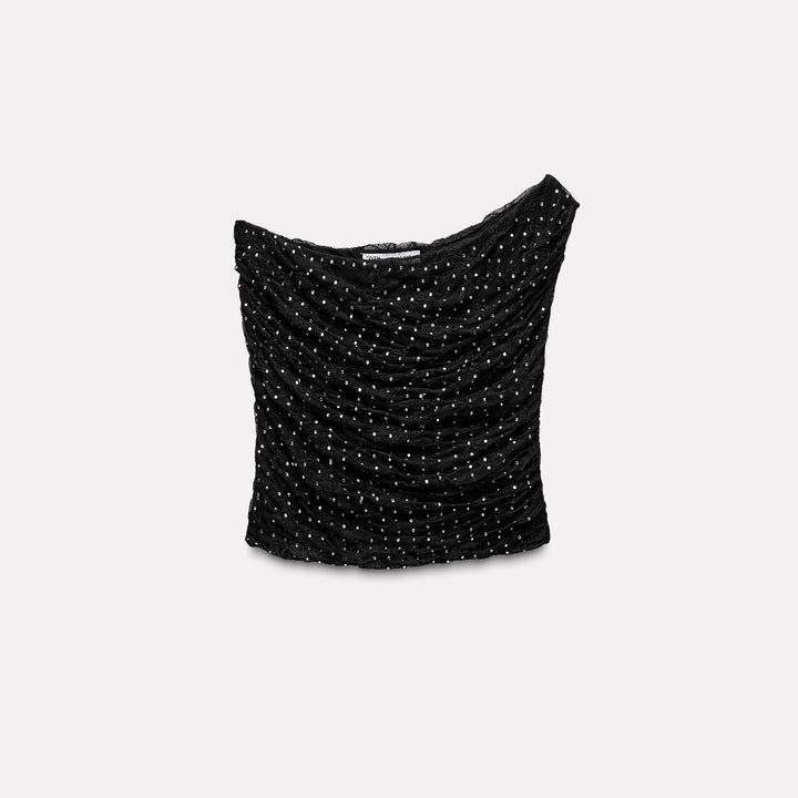 Moudda ZARA - Haut asymétrique dentelle et strass – ensemble - Tunisie 2
