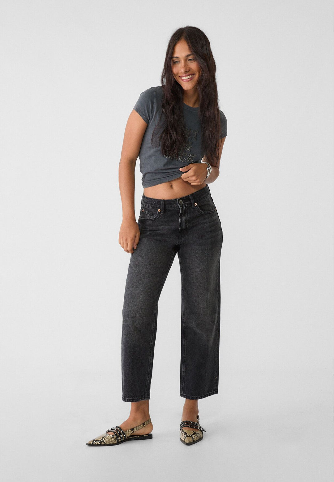 Moudda STRADIVARIUS - T-Shirt Acid Texte Brillant - Tunisie 3