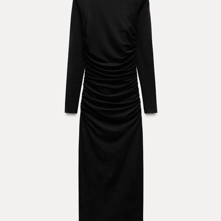 Moudda ZARA - Robe Midi Froncée en Crêpe Fluide - Tunisie 1