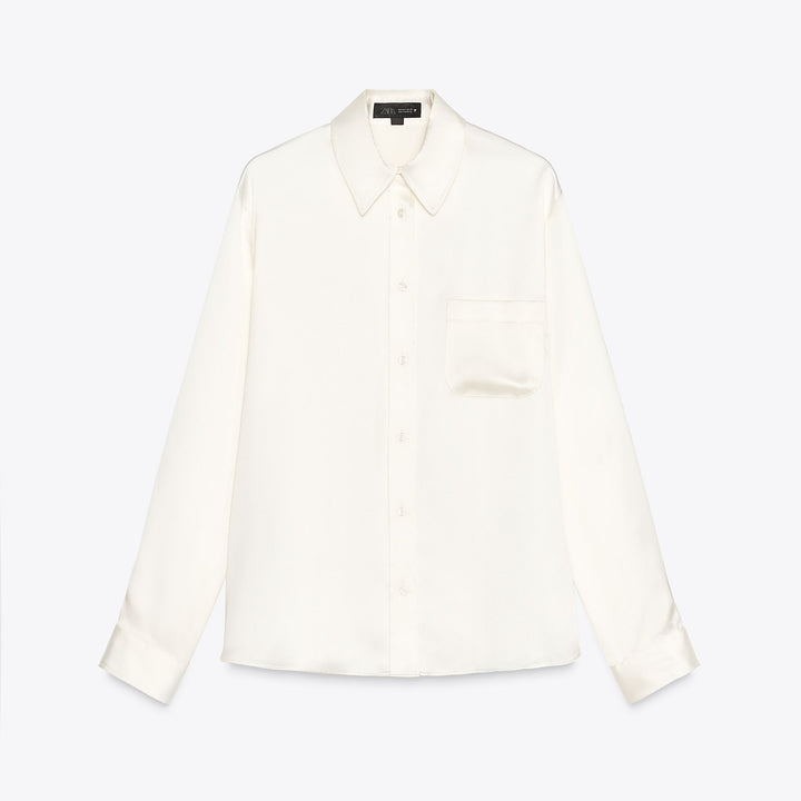 Moudda ZARA - Chemise Satinée - Coupe Regular & Poche - Tunisie 1