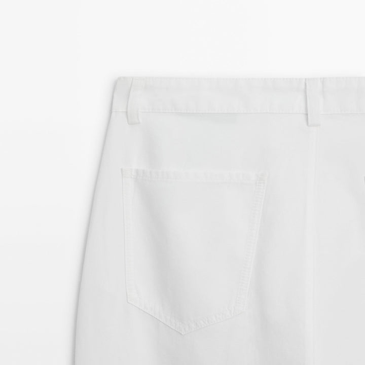 Moudda Massimo Dutti - Pantalon jean cassé coton/lin court coupe - Tunisie 6