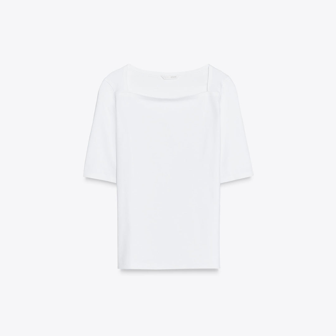 Moudda ZARA - T-Shirt - Coton/Élasthanne & Encolure Carrée - Tunisie 1
