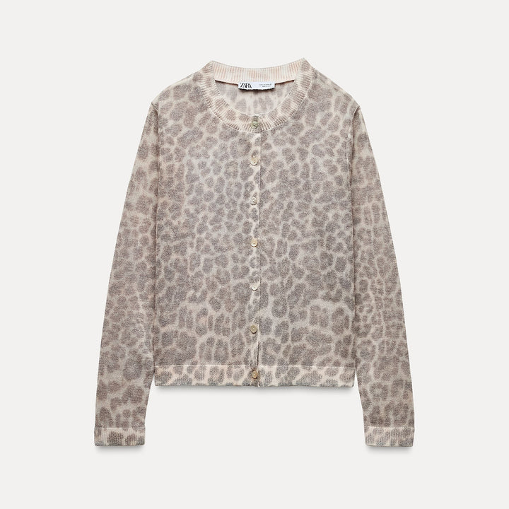 Moudda ZARA - Gilet col droit qualité fine imprimé léopard - Tunisie 1