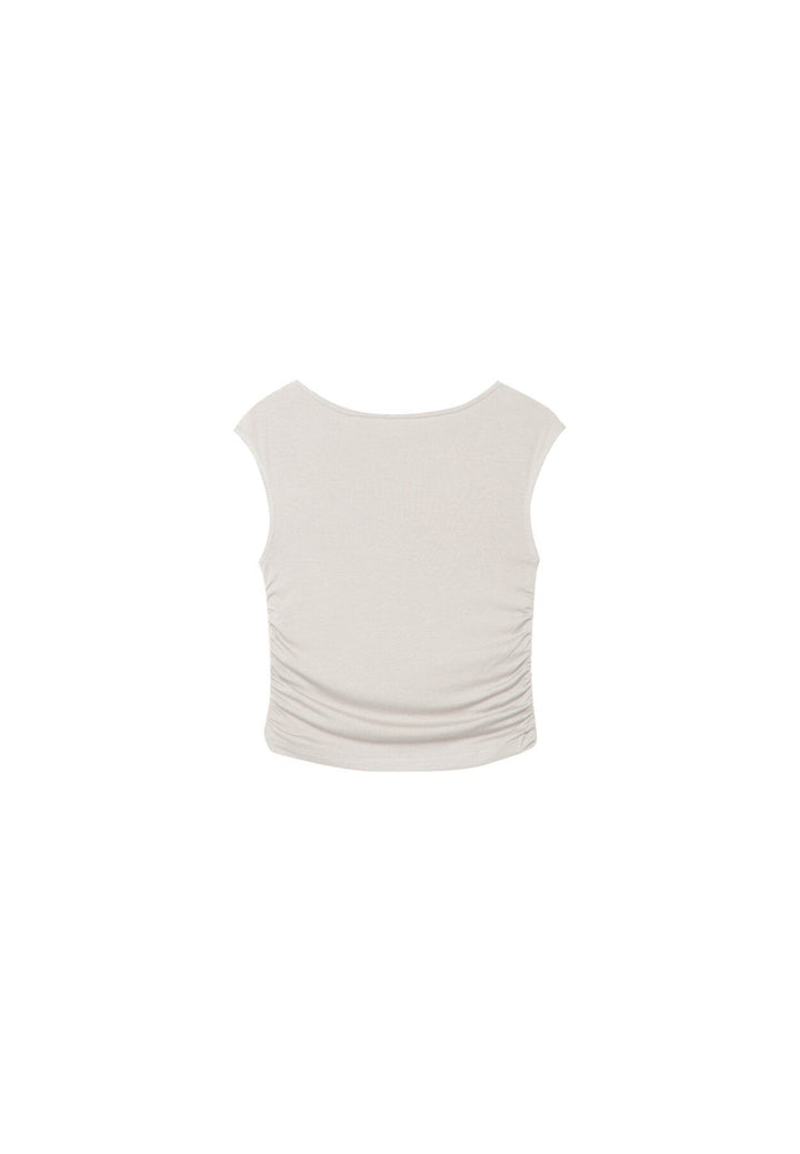 Moudda STRADIVARIUS - T-Shirt en Viscose Mini Manches Encolure Bateau - Tunisie 1
