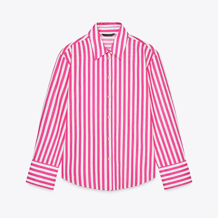 Moudda ZARA - Chemise Lin/Viscose - Rayure Large & Bouton Fantaisie - Tunisie 1