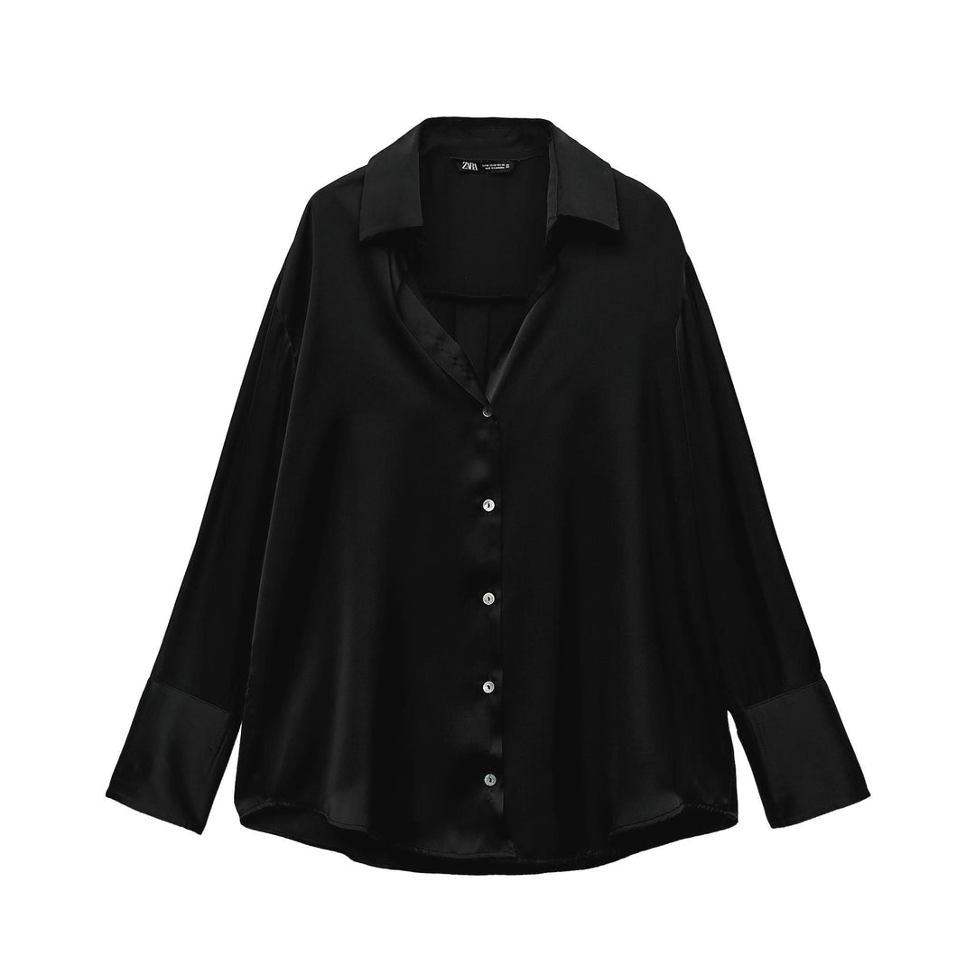 Moudda ZARA - Chemise basique en satin détails nouveaux poignets - Tunisie 3