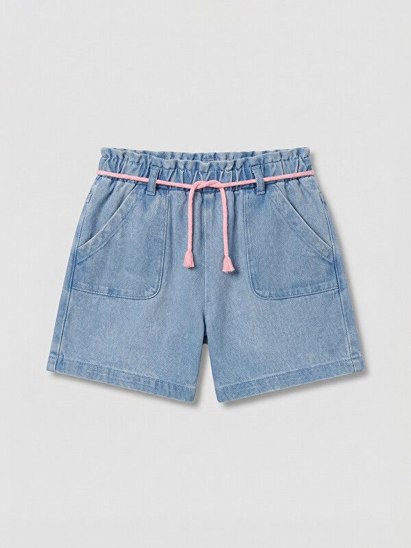 Moudda LC Waikiki - Short / Bermuda en jersey pour Fille couleur Bleu indigo clair rodé - Tunisie 1