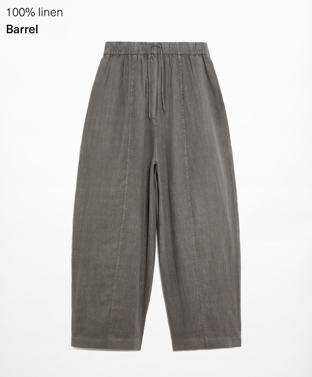 Moudda Oysho - Pantalon 100% Lin Lavé Barrel Taille Moyenne - Tunisie 2