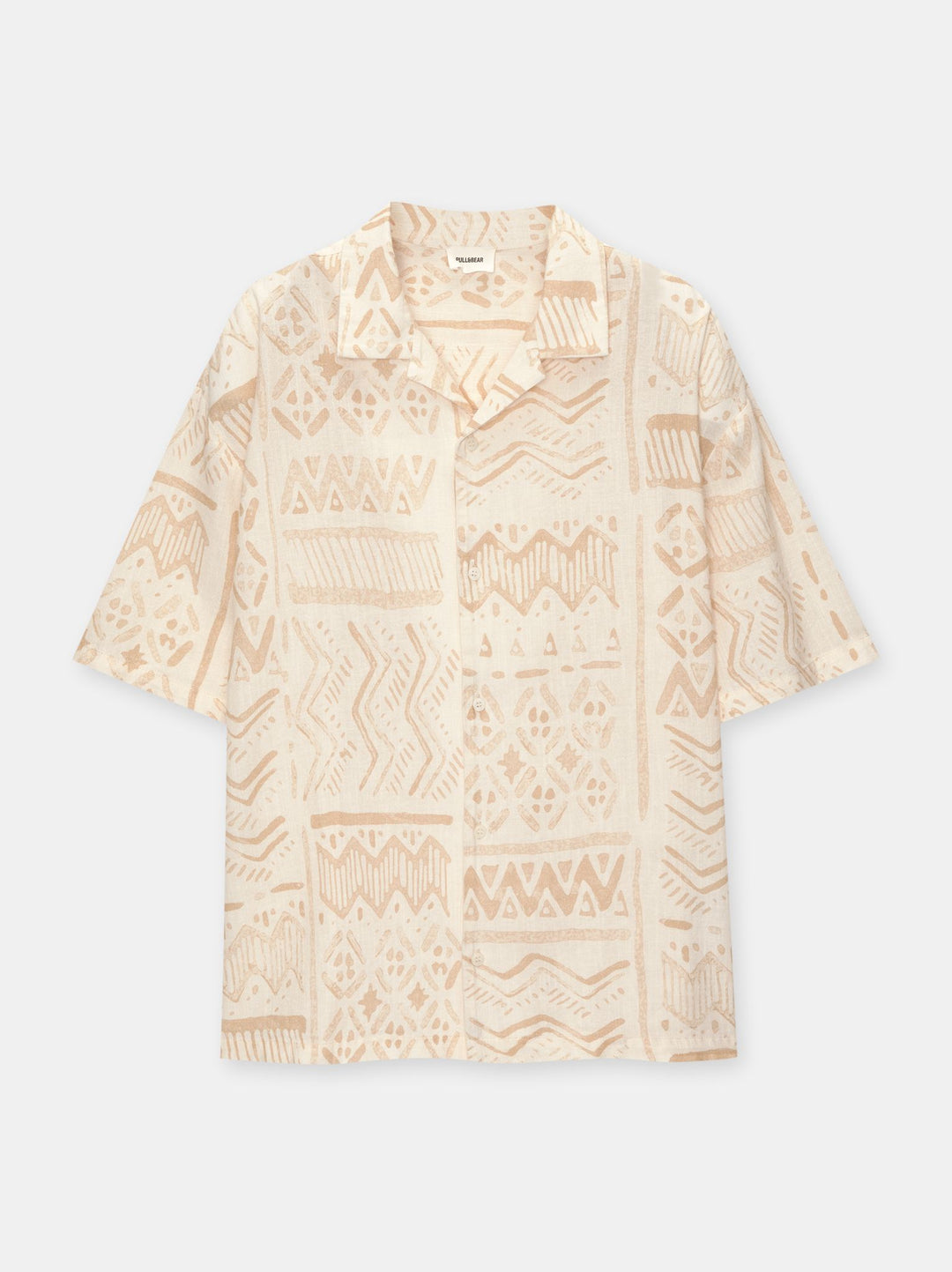 Moudda PULL & BEAR - Chemise Demi-Manches Imprimé Étnique Roux - Tunisie 2