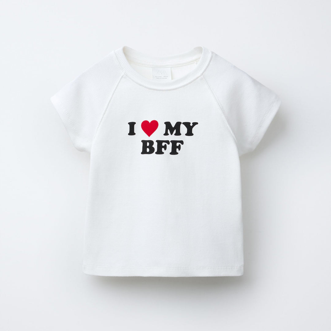 Moudda ZARA - T-Shirt - Côtes & I Love + Cerises (Blanc) - Tunisie 1