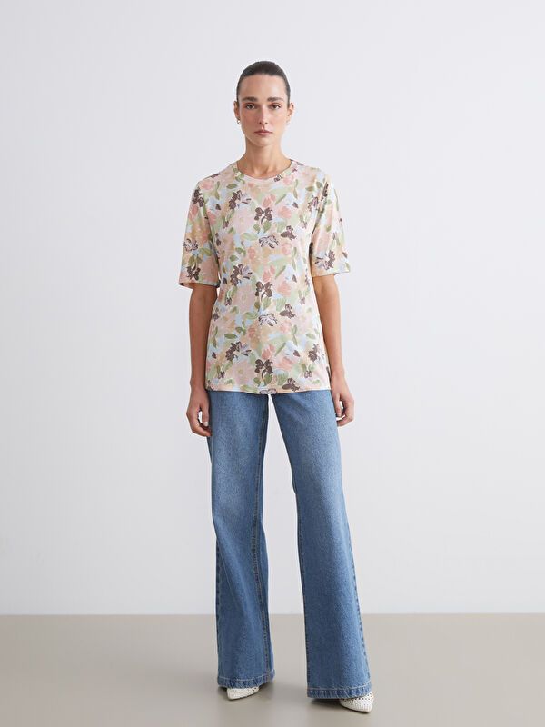 Moudda LC Waikiki - Body jersey manches courtes Femme Imprimé mélange - Tunisie 2