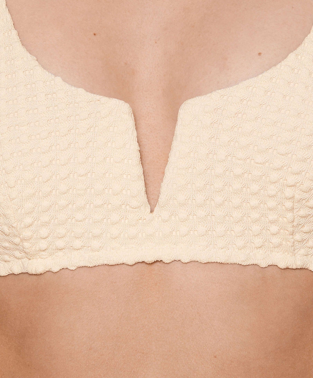 Moudda Oysho - Culotte Halter Mousse Extra Sans Armatures Crochet Bouclé Écru - Tunisie 4