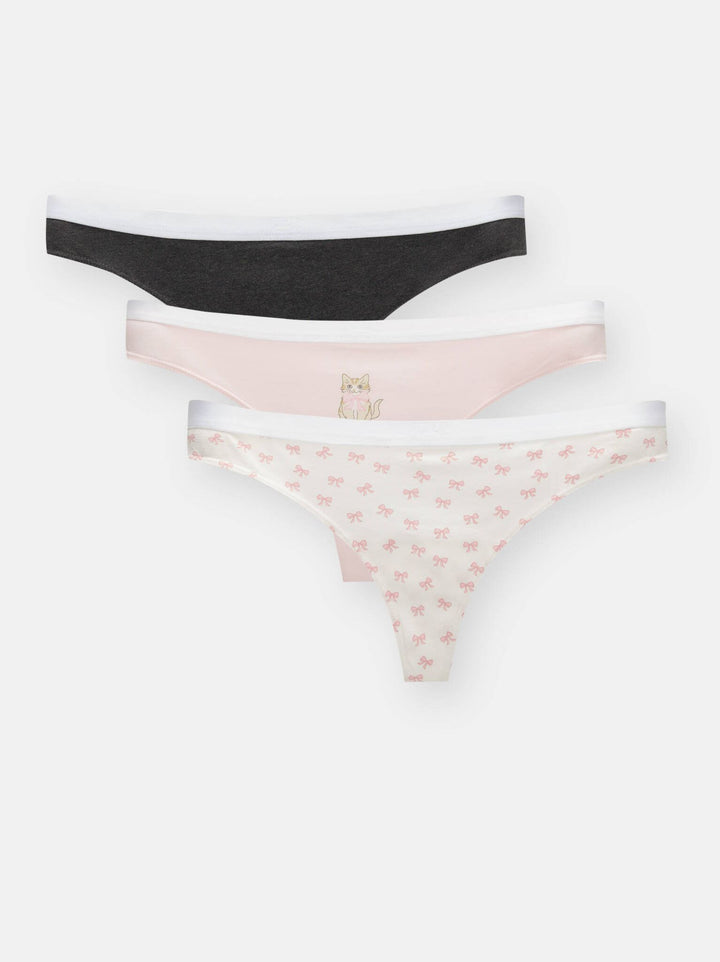 Moudda PULL & BEAR - Pack 3 Tangas - Nœuds & Chats - Tunisie 3