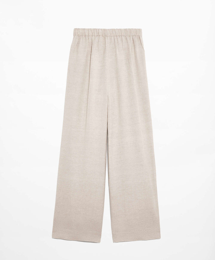 Moudda Oysho - Pantalon Croisé Lin Viscose Taille Haute - Tunisie 3