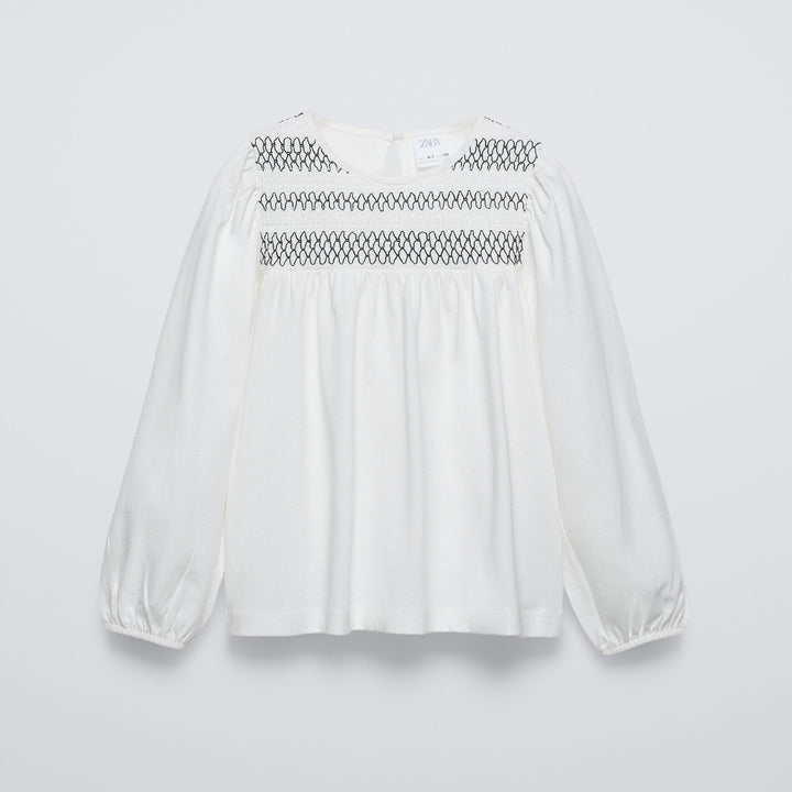 Moudda ZARA - T-shirt romantique élastique, contrastes - Tunisie 1