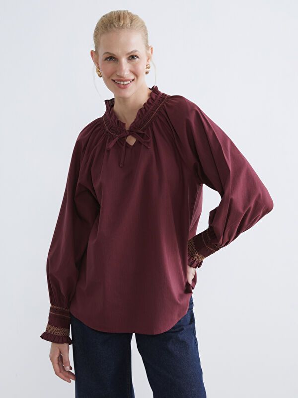 Moudda LC Waikiki - Chemisier (blouse) manches longues en tissu pour Femme - Tunisie 1
