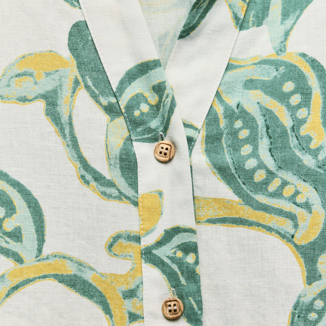 Moudda ZARA - Set chemise lin/viscose imprimée feuilles manches amples - Tunisie 4