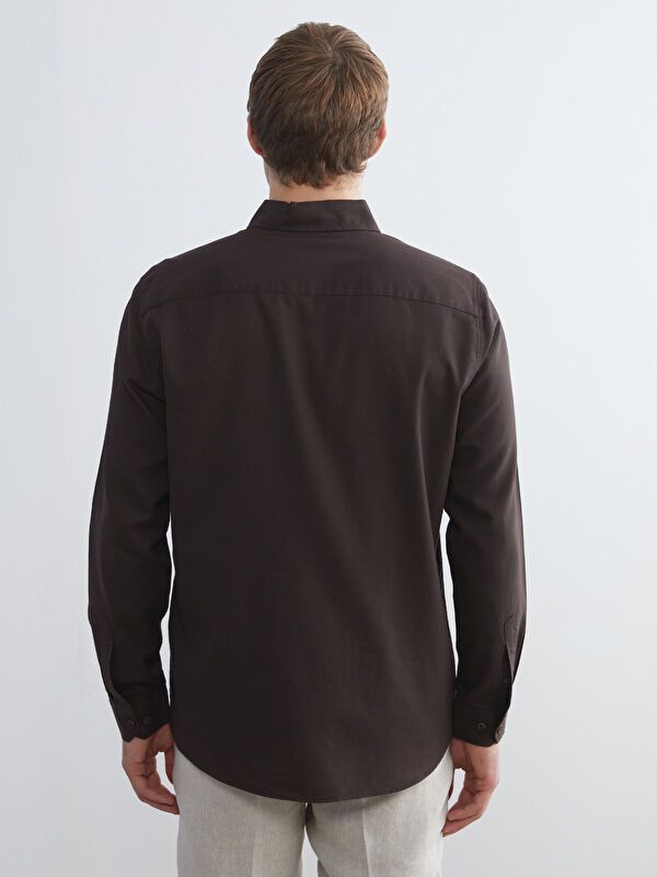 Moudda LC Waikiki - Chemise tissée manches longues Homme Brun - Tunisie 4