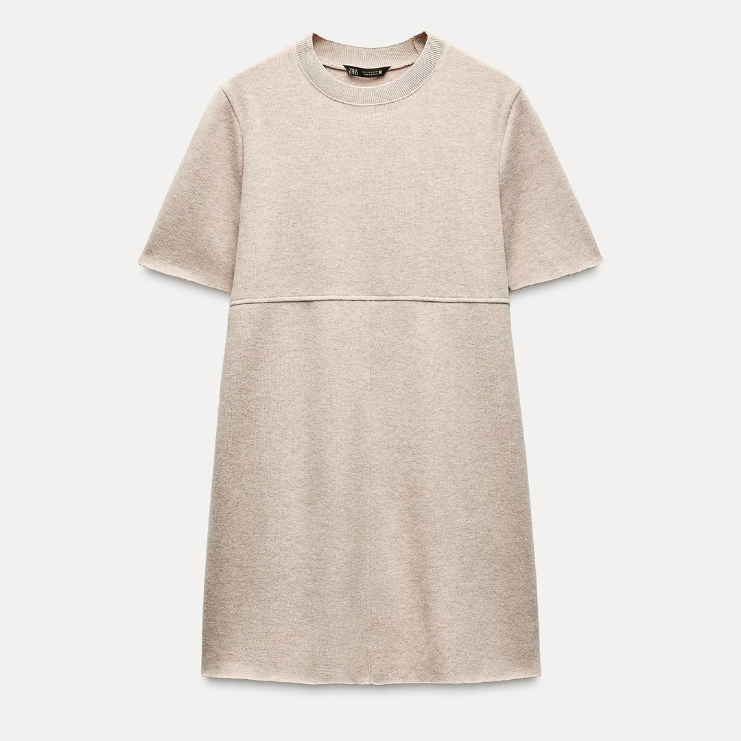 Moudda ZARA - Robe courte toucher doux, beige - Tunisie 1
