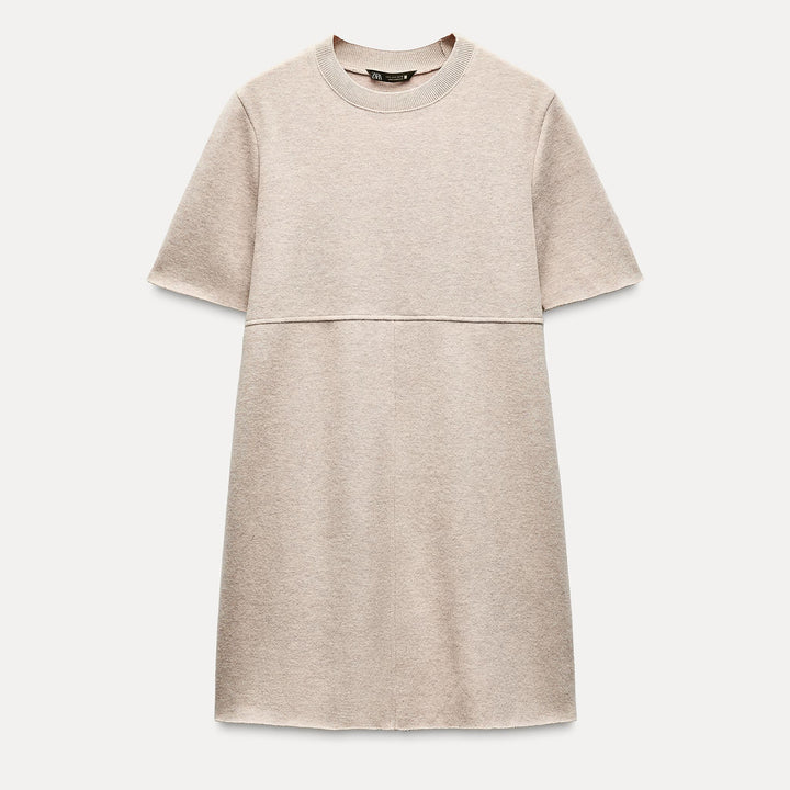 Moudda ZARA - Robe courte toucher doux, beige - Tunisie 1
