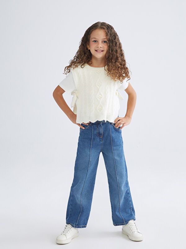 Moudda LC Waikiki - Pantalon tissé en denim Fille Rodéo mid indigo - Tunisie 1