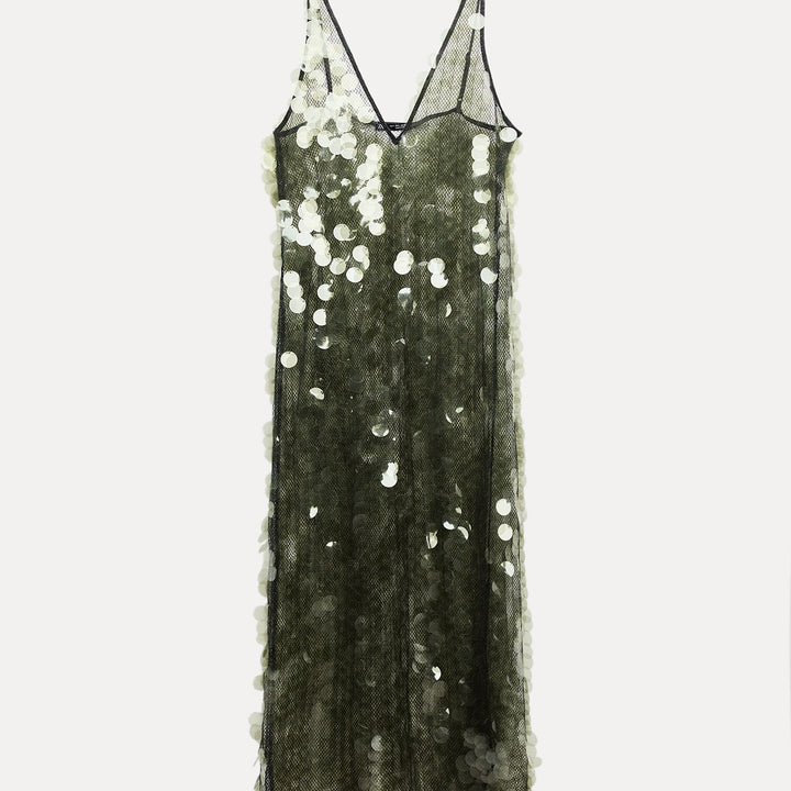 Moudda ZARA - Robe fines bretelles pailletée couleur - Tunisie 1