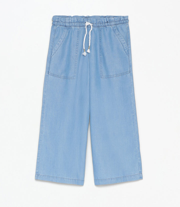 Moudda Lefties - Pantalon Culotte Léger Denim - Turquoise Foncé Fille D5 - Tunisie 1
